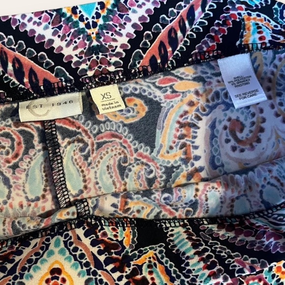 Boho Hippie Flare Stretchy Pants Size XS Cato Festival Summer - Picture 2 of 5